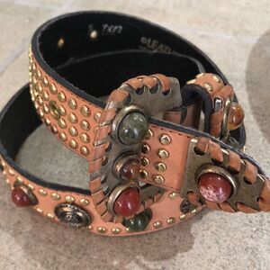 LeatherRock Stone and studded leather belt size S